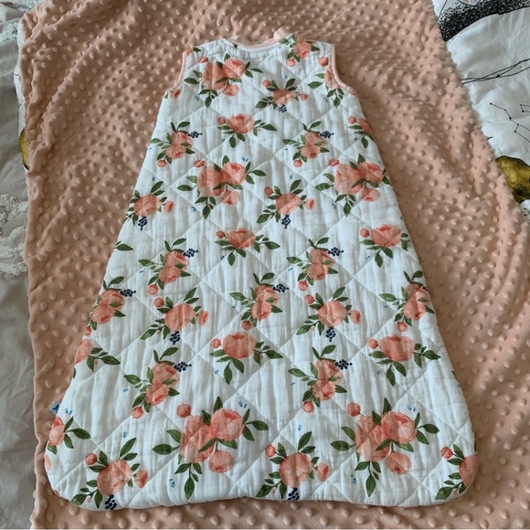 Little unicorn quilted Floral Pink and White Kids sleep sack Pajamas - Picture 2 of 6